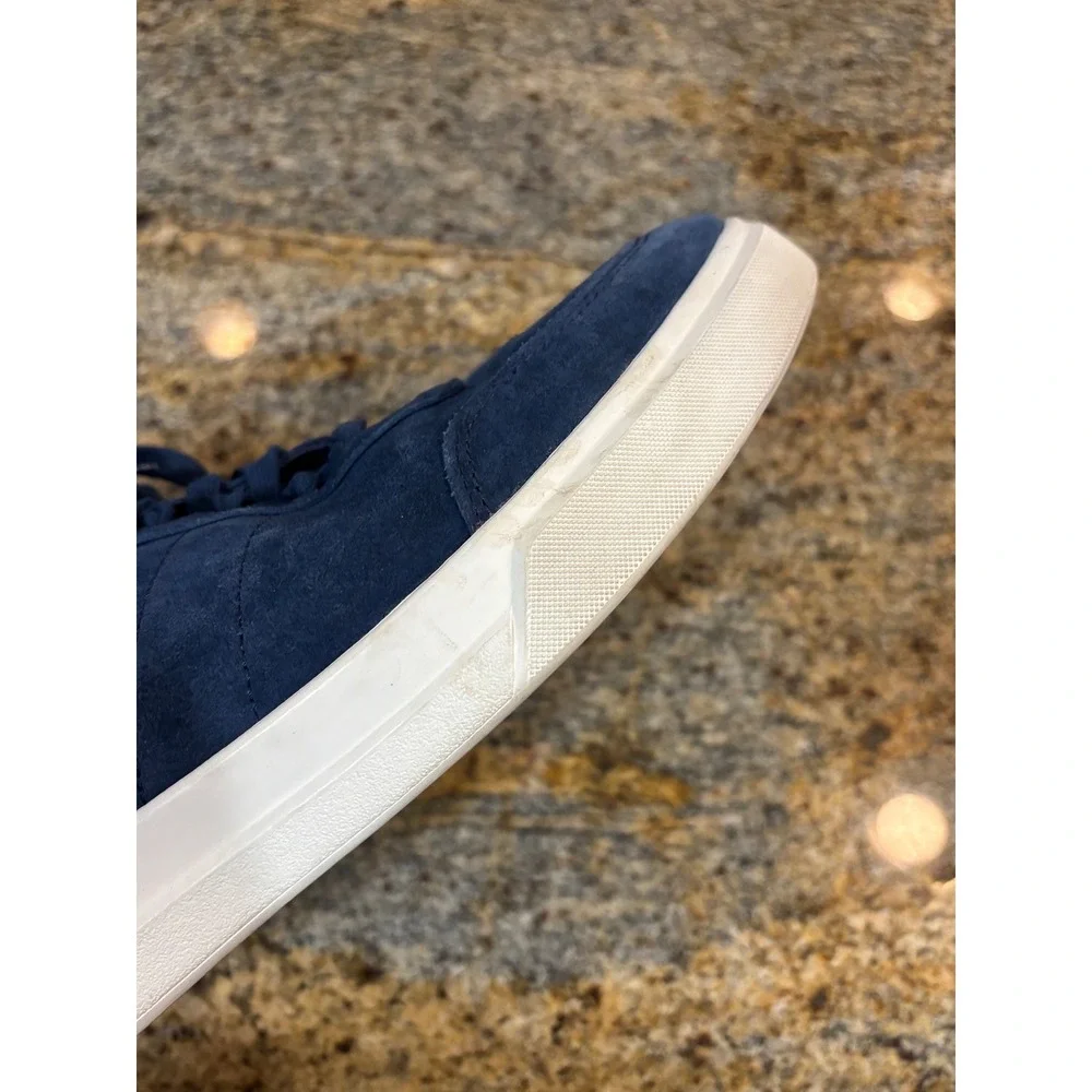 Vince Mens Navy Blue Suede Low Top Lace Up Barnett‎ Sneakers Size 10.5M EUR 44.5